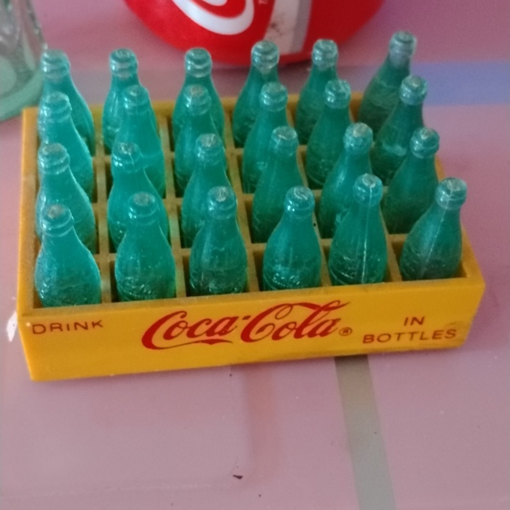 Coca-Cola Red Can Character Coin Bank with Glass and Mini Bottles - Picture 2 of 4